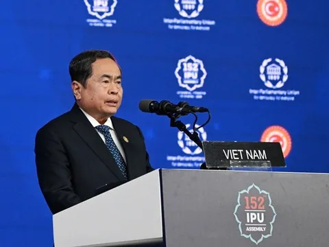 Chủ tịch Quốc hội Trần Thanh Mẫn phát biểu tại Phiên thảo luận chung Đại hội đồng IPU-152