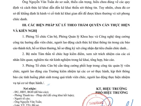 PGS.TS Nguyễn Văn Tuấn không hiểu quyết định kỷ luật vẫn kê khai hồ sơ nhận phần thưởng, chức danh Giáo sư