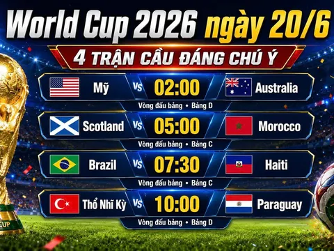 Nhận định World Cup 2026 ngày 20/6: Mỹ vs Australia, Brazil vs Haiti, Morocco vs Scotland, Thổ Nhĩ Kỳ vs Paraguay