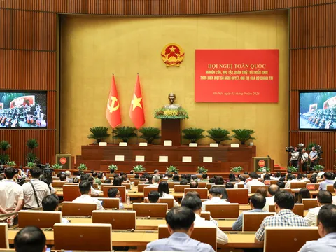 Các đồng chí lãnh đạo Đảng, Nhà nước dự Hội nghị quán triệt, triển khai thực hiện một số Nghị quyết, chỉ thị của Bộ Chính trị