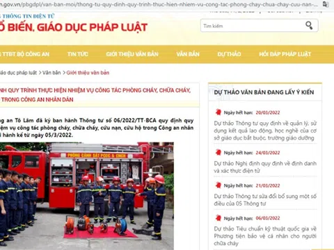 Bộ Công an ra mắt Trang Thông tin điện tử phổ biến, giáo dục pháp luật