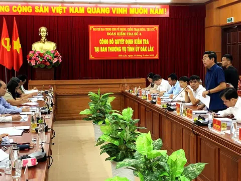 Kiểm tra công tác phòng, chống tham nhũng, tiêu cực tại Đắk Lắk