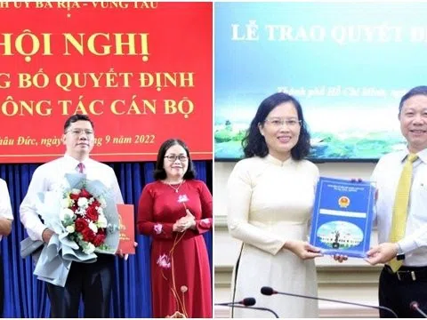 Loạt nhân sự mới được bổ nhiệm ở TP.HCM, Bà Rịa-Vũng Tàu