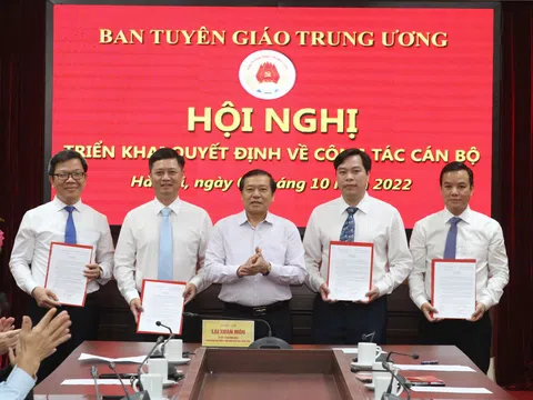 Ban Tuyên giáo bổ nhiệm 4 nhân sự lãnh đạo