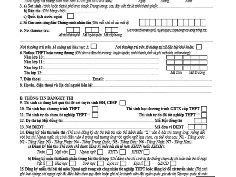 Bộ GD&ĐT hướng dẫn cách điền phiếu đăng ký dự thi tốt nghiệp THPT 2023