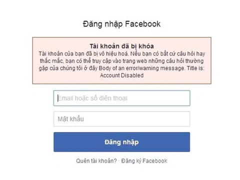 Phải làm sao khi tài khoản Facebook bị vô hiệu hóa?