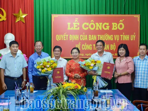 Bổ nhiệm cán bộ mới tại Sóc Trăng, Trà Vinh