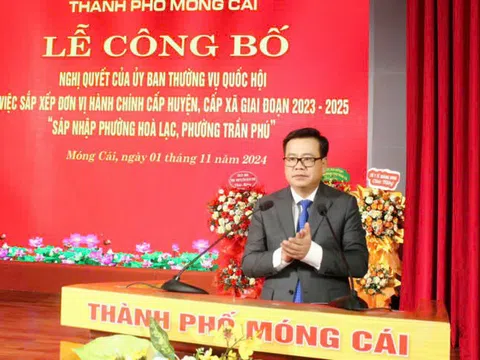 Quảng Ninh: Thành phố Móng Cái công bố sáp nhập phường Hòa Lạc và phường Trần Phú