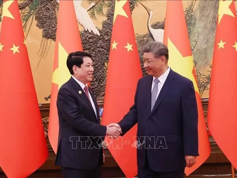 Chủ tịch nước Lương Cường hội đàm với Tổng Bí thư, Chủ tịch Trung Quốc Tập Cận Bình