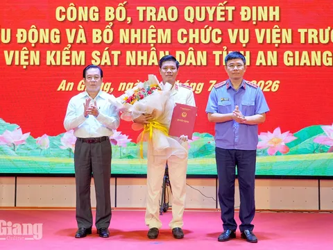 Bổ nhiệm tân Viện trưởng Viện KSND các tỉnh An Giang, Đồng Tháp