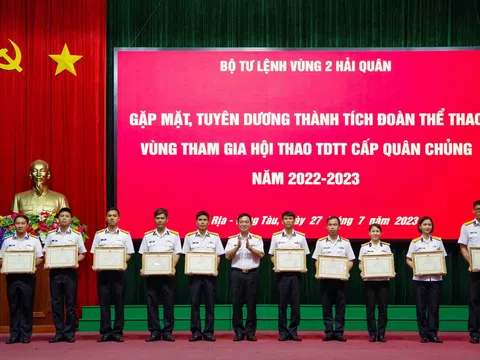 Vùng 2 Hải quân tổ chức gặp mặt, tuyên dương thành tích đoàn thể thao