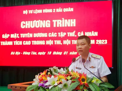 Vùng 2 Hải quân gặp mặt tuyên dương tập thể, cá nhân đạt thành tích cao trong hội thi, hội thao năm 2023