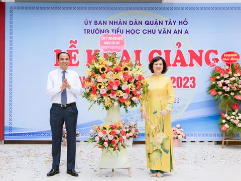 Rộn ràng khai giảng năm học mới 2022 - 2023 tại trường Tiểu học Chu Văn An A - Tây Hồ  - Hà Nội