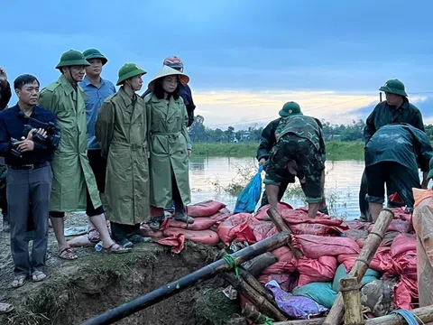 Nghệ An: Vỡ đê ở Hưng Nguyên, chính quyền và nhân dân trắng đêm khắc phục