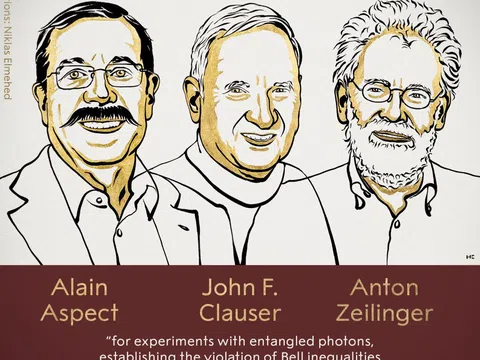 Giải Nobel Vật lý 2022 vinh danh ba nhà khoa học Alain Aspect, John F. Clauser và Anton Zeilinger