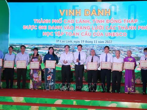 Đồng Tháp: Vinh danh thành phố học tập toàn cầu của UNESCO