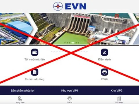 Xuất hiện trang web giả mạo thương hiệu EVN