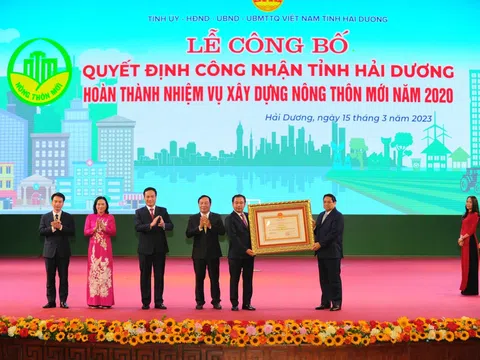 Thủ tướng trao quyết định công nhận tỉnh Hải Dương hoàn thành nhiệm vụ xây dựng nông thôn mới