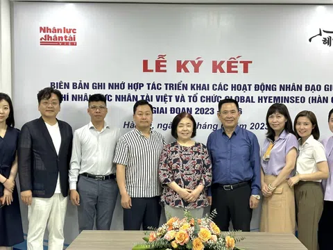 Lễ ký kết Biên bản ghi nhớ hợp tác giữa Tạp chí điện tử Nhân lực Nhân tài Việt và Tổ chức Global Hyeminseo, Hiệp hội Blue Reborn Campaign (Hàn Quốc)