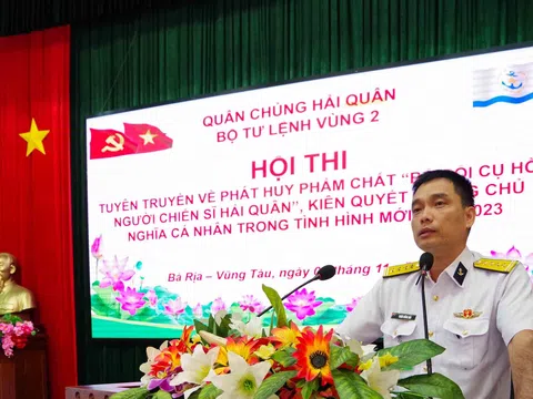 Vùng 2 Hải quân tổ chức Hội thi tuyên truyền về phát huy phẩm chất “Bộ đội Cụ Hồ - Người chiến sĩ Hải quân”