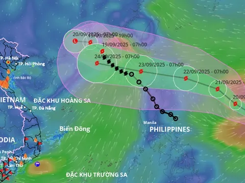 Bão Ragasa có thể đạt cấp siêu bão, tiến vào Biển Đông ngày 23/9