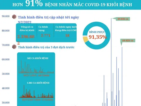 (Interactive) Hơn 91% bệnh nhân mắc COVID-19 khỏi bệnh