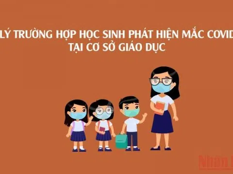 [Infographic] Các bước xử lý khi phát hiện học sinh mắc Covid-19 tại cơ sở giáo dục