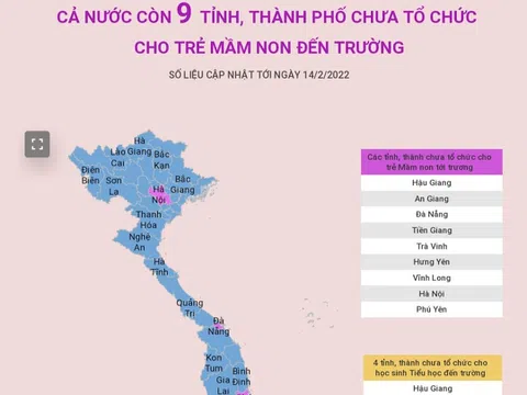 (Interactive) Cả nước còn 9 tỉnh, thành phố chưa tổ chức cho trẻ mầm non đến trường