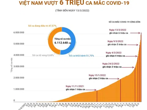 (Interactive) Việt Nam vượt 6 triệu ca mắc COVID-19