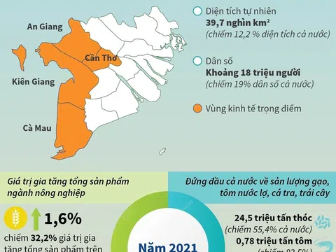 (Infographic) Nông nghiệp vùng ĐBSCL đạt thành tựu phát triển vượt bậc