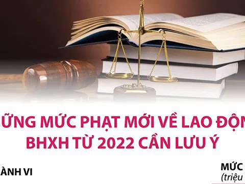 (Infographic) Những mức phạt mới về lao động, BHXH từ 2022 cần lưu ý