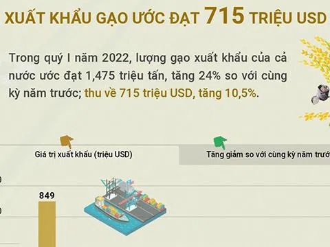 (Interactive) Xuất khẩu gạo tăng về khối lượng và giá trị trong quý I/2022