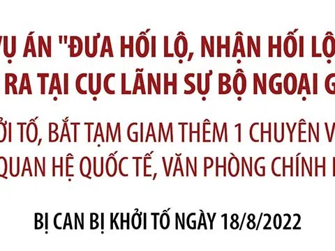 Vụ án "Đưa hối lộ, nhận hối lộ" xảy ra tại Cục Lãnh sự Bộ Ngoại giao: Khởi tố, bắt tạm giam thêm 1 chuyên viên Vụ Quan hệ quốc tế, Văn phòng Chính phủ