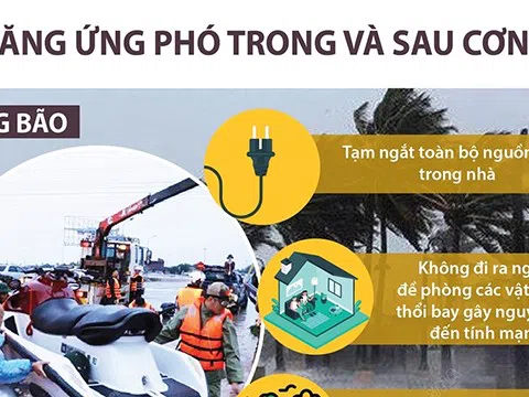 (Infographic) Kỹ năng ứng phó trong và sau cơn bão