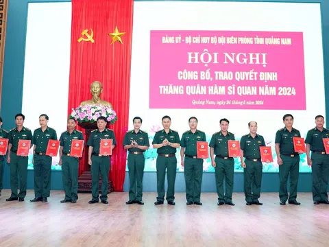 59 sĩ quan Bộ đội Biên phòng Quảng Nam được thăng quân hàm