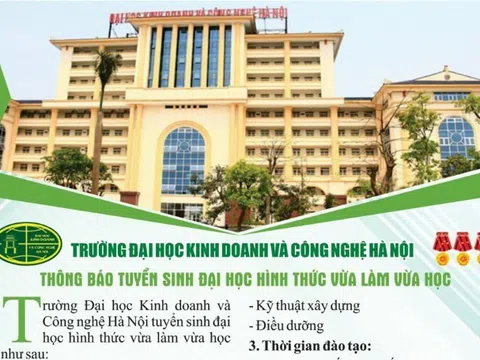 Trường Đại học Kinh doanh và Công nghệ Hà Nội tuyển sinh đại học hình thức vừa làm vừa học