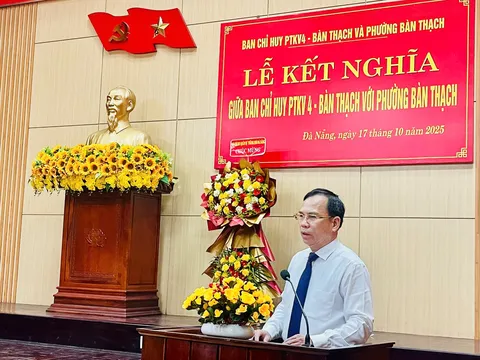 Tăng cường gắn bó quân – dân: Ban Chỉ Huy PTKV 4 Bàn Thạch và phường Bàn Thạch tổ chức lễ kết nghĩa