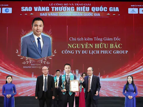 Nhà sáng lập Du lịch PhucGroup được vinh danh Sao vàng Doanh nhân Quốc gia