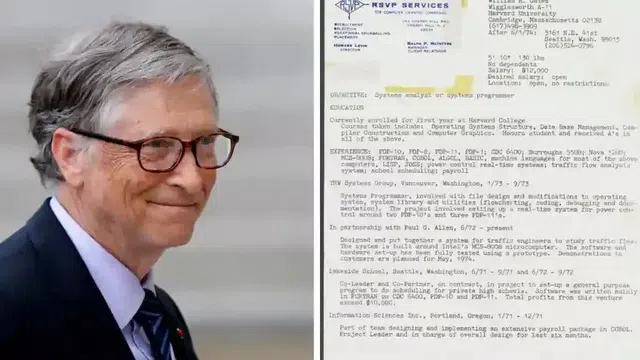 CV năm 18 tuổi của tỷ phú Bill Gates tiết lộ nhiều điều đáng học hỏi