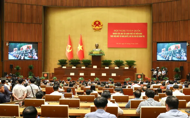 Các đồng chí lãnh đạo Đảng, Nhà nước dự Hội nghị quán triệt, triển khai thực hiện một số Nghị quyết, chỉ thị của Bộ Chính trị
